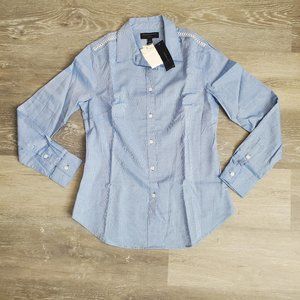 Banana Republic Tailored Fit Lace Shoulder Button Down Shirt